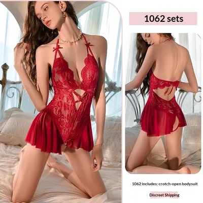 Lace Halter Neck Seductive Bodysuit Wine - Shop at LoveMi