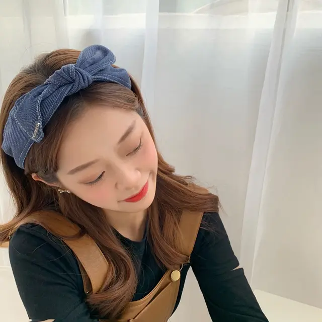 Denim bow headband hairpin Hair Band - Shop at LoveMi