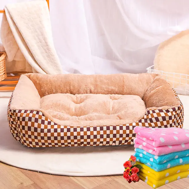 Kennel pet mat cat litter four seasons universal - Light Brown+Rug