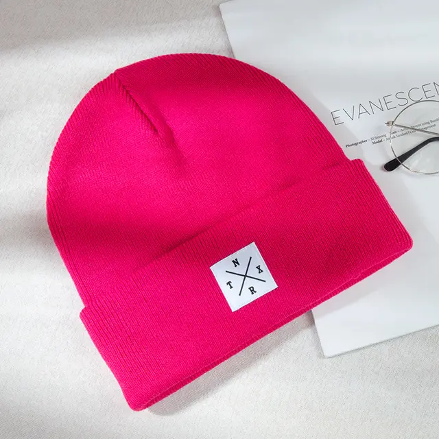 Ladies all match knitted wool hat Rose Red - Shop at LoveMi