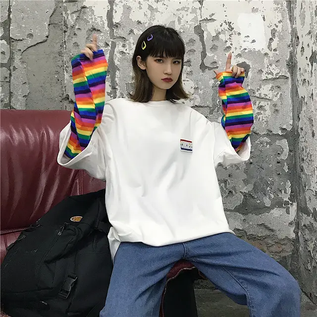 Long Sleeve T Shirt Women's Wear Loose Korean Salt Wear White - Shop at LoveMi