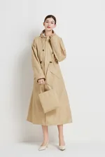 Womens Mid-length Trench Coat Raincoat - Khaki
