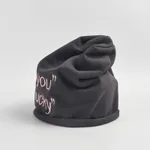Stylish Oversized Beanie With Chic Letter Embroidery - Gray