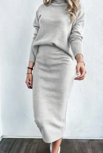 Womens Fashionable Casual V Neck Patchwork Solid Color Two Piece Set Dress White - Shop at LoveMi