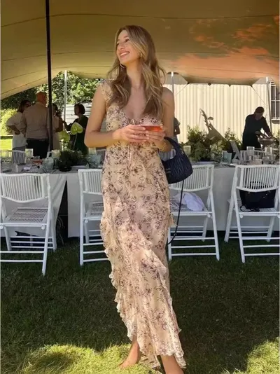 Stylish Chiffon Maxi Evening Gown Dress Pattern Color S - Shop at LoveMi