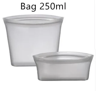 Food Silicone Bag Fresh-keeping Storage Box - Grey Bag 250Ml