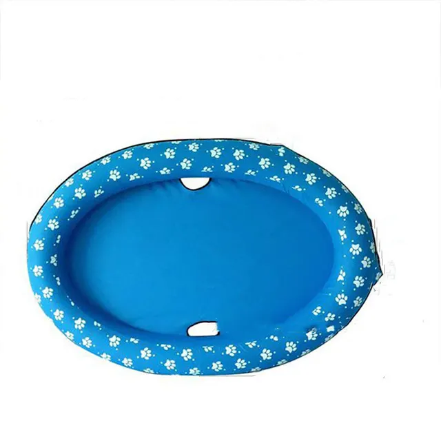 Dog Swimming Pool Inflatable Hammock Pets Pool Floating Bed Spring Summer Swimming Ring Blue - Shop at LoveMi