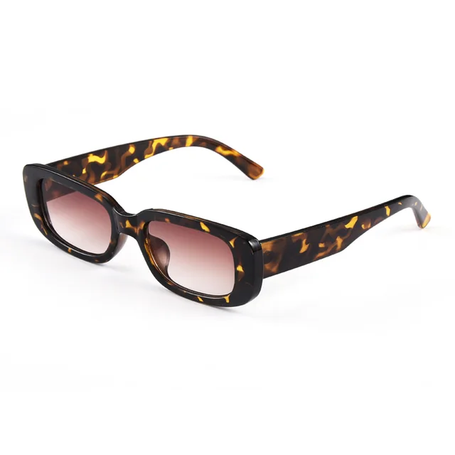 Women's square small frame sunglasses Leopard Brown - Shop at LoveMi