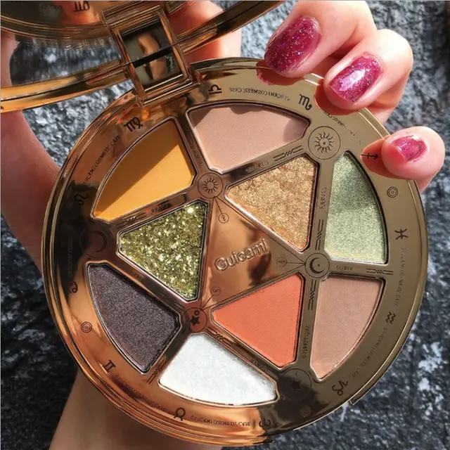 Tarot Nine color Gold Coin Matte Pearl Glitter Glitter Eyeshadow Palette As Shown - Shop at LoveMi