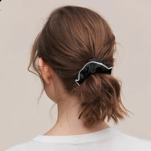 Ponytail hair accessories head flower Black - Shop at LoveMi
