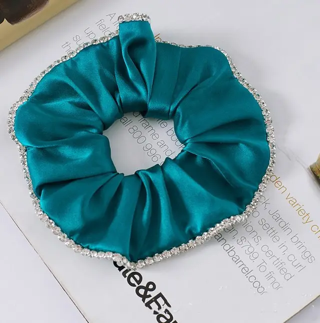 Ponytail hair accessories head flower Peacock Blue - Shop at LoveMi
