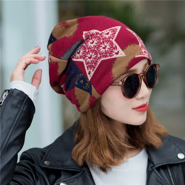 Hat Women's Autumn and Winter Fashion Multifunctional Hood Wine Red - Shop at LoveMi