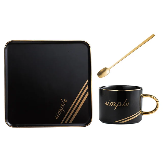 Creative ceramic coffee cup set Black - Shop at LoveMi