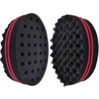 Wave-shaped Sponge Hair Twist Brush Double Sided Multi-holes Side Braid Hair Twist Curl Wave Styling Tools Braiders - Q2Pc