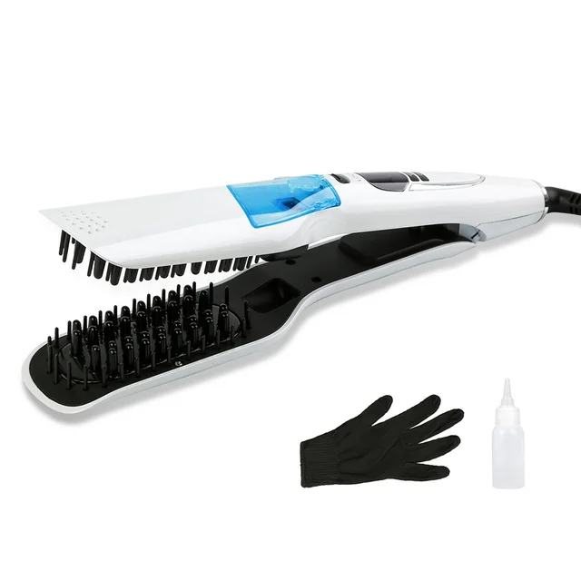 Authentic steam spray straightening comb hair straightener pull straight splint not to hurt the hair dry and wet one generation Uk Plug - Shop at LoveMi