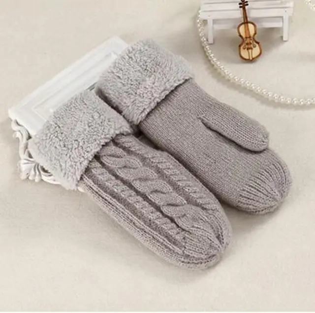 Mohair Twisted And Plush Warm Single Finger Gloves Grey - Shop at LoveMi