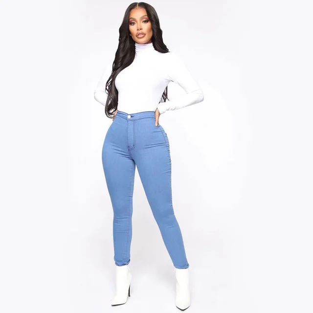 New style women's trousers high stretch pants Blue - Shop at LoveMi
