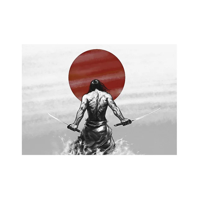 Samurai black and white decorative painting - Shop at LoveMi