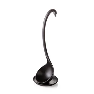 Creative Swan with tray can be vertical soup spoon, multi-purpose kitchen tableware spoon long handle large spoon - Black