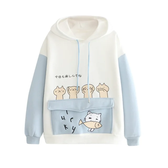 Girl loose Korean cute casual suit Blue - Shop at LoveMi