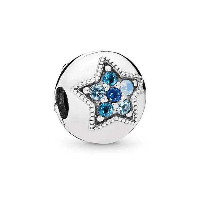 Bracelet 925 Silver With Diamonds And Colorful Stars Positioning Buckle Beads Silver - Shop at LoveMi