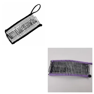 Lazy Hair Curler Banana Hairpin Curler Fashion Insert Comb Curler 1Black 1Purple - Shop at LoveMi