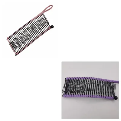 Lazy Hair Curler Banana Hairpin Curler Fashion Insert Comb Curler 1Pink1Purple - Shop at LoveMi