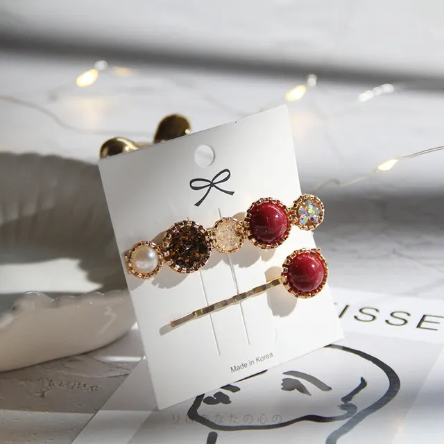 Retro pair clip hairpin female Korean net red hairpin Red - Shop at LoveMi