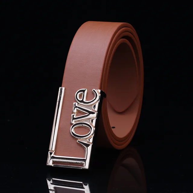 Men's Women's LOVE Buckle Belt Brown - Shop at LoveMi