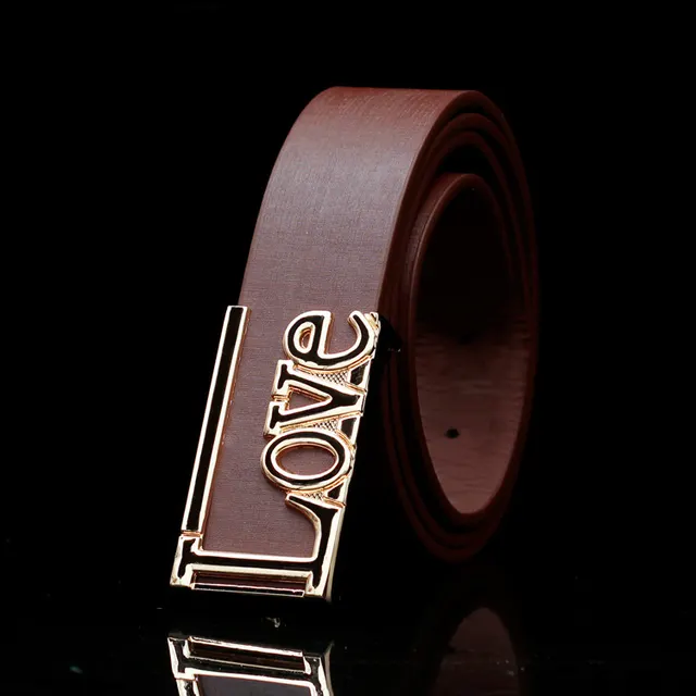 Men's Women's LOVE Buckle Belt Coffee - Shop at LoveMi