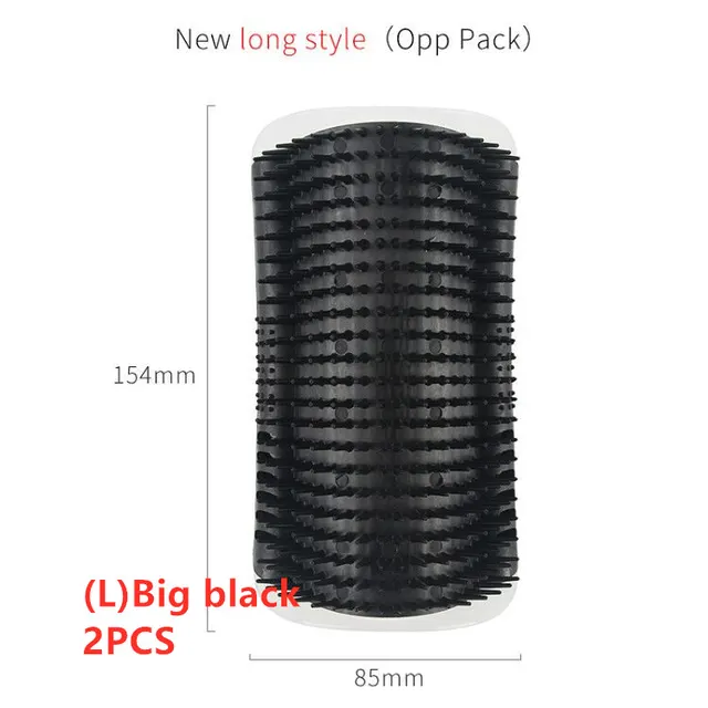 Cat Self Grooming Brush Pet Wall Rubbing Device Big Black 2Pcs - Shop at LoveMi