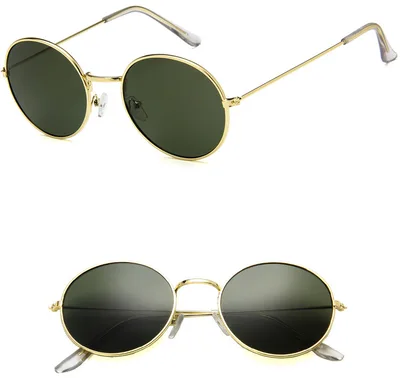 New Korean round jelly sunglasses transparent ocean sunglasses sunglasses vintage sunglasses 3019 Dark Green Gold - Shop at LoveMi