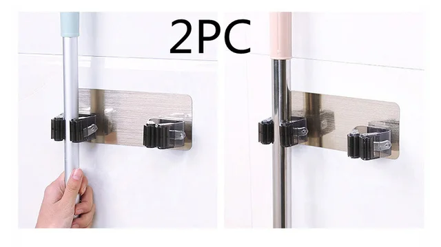 Magic Stick Toilet Bathroom Rack Hanging Hook Powerful Mop Mop Clip Nail Free Card No Trace Black - Shop at LoveMi