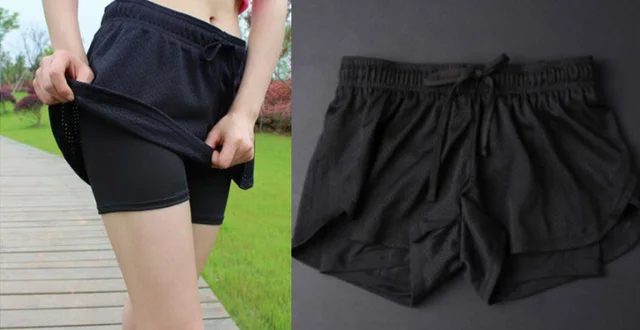 Double Layered Yoga Shorts Black - Shop at LoveMi