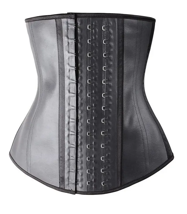 Ladies rubber latex press buckle waist plastic waist Black - Shop at LoveMi