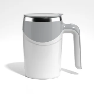 Rechargeable Model Automatic Stirring Cup Coffee Cup High Value Electric Stirring Cup Lazy Milkshake Rotating Magnetic Water Cup - White Usb Charging