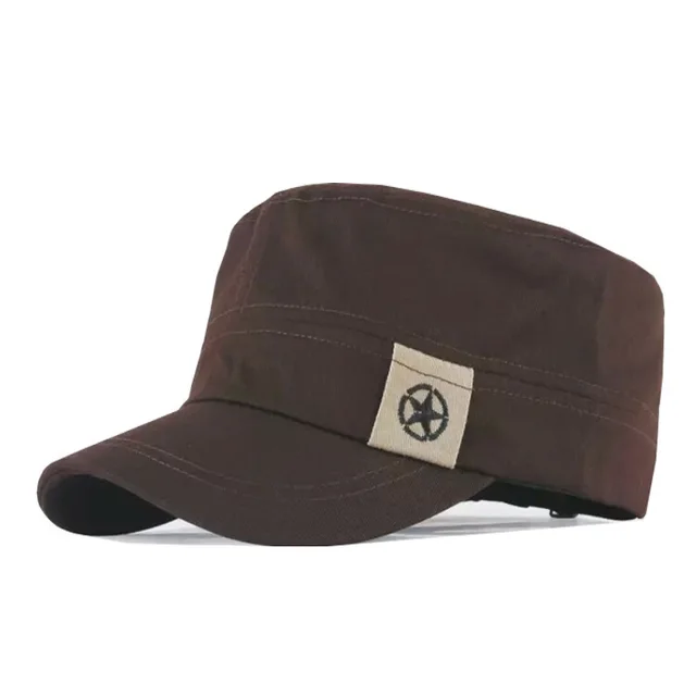 Outdoor sun protection military hat flat cap Coffee Color - Shop at LoveMi