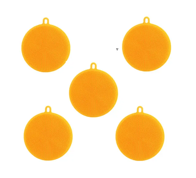 Silicone dishwashing brush Orange 5Pcs - Shop at LoveMi