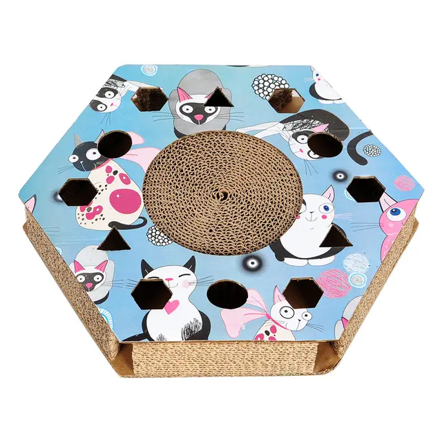 Corrugated cat scratcher Hexagon - Shop at LoveMi