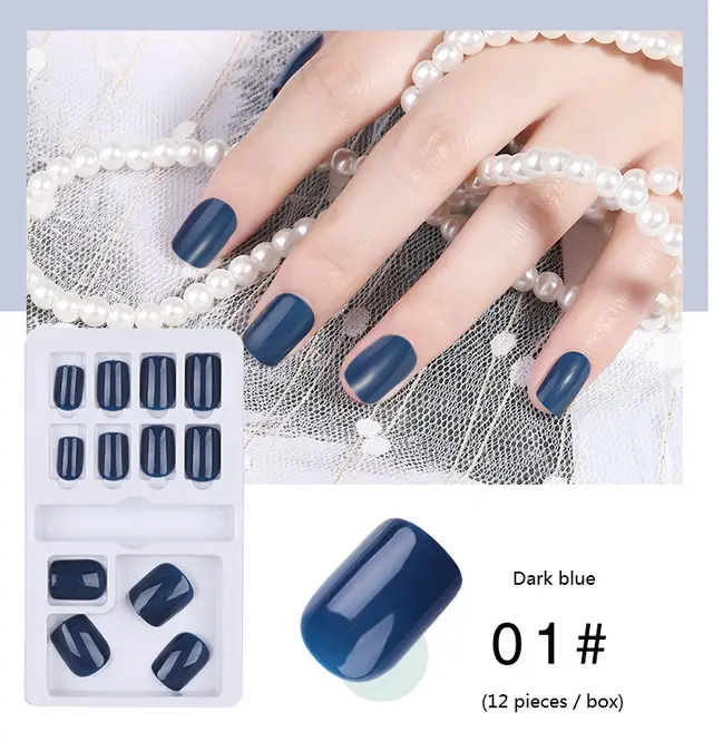 Wear nails pure color nail art fake nail patches 01 Style - Shop at LoveMi