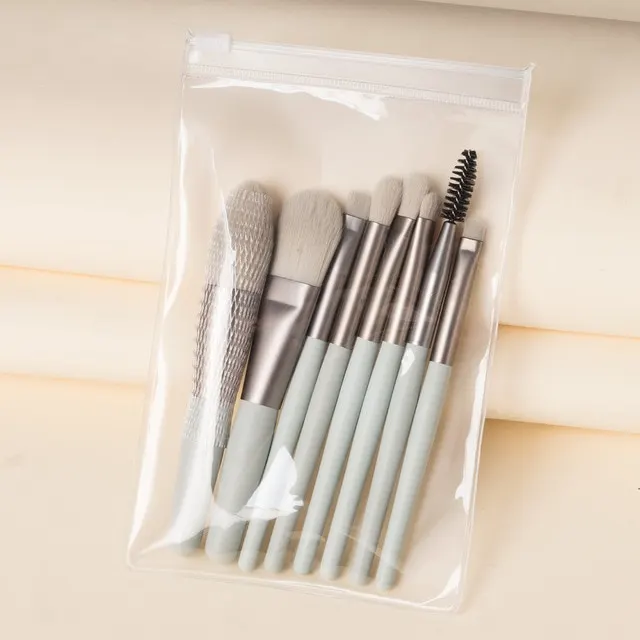 Travel Portable 8 Mini Makeup Brush Beauty Set Grey - Shop at LoveMi