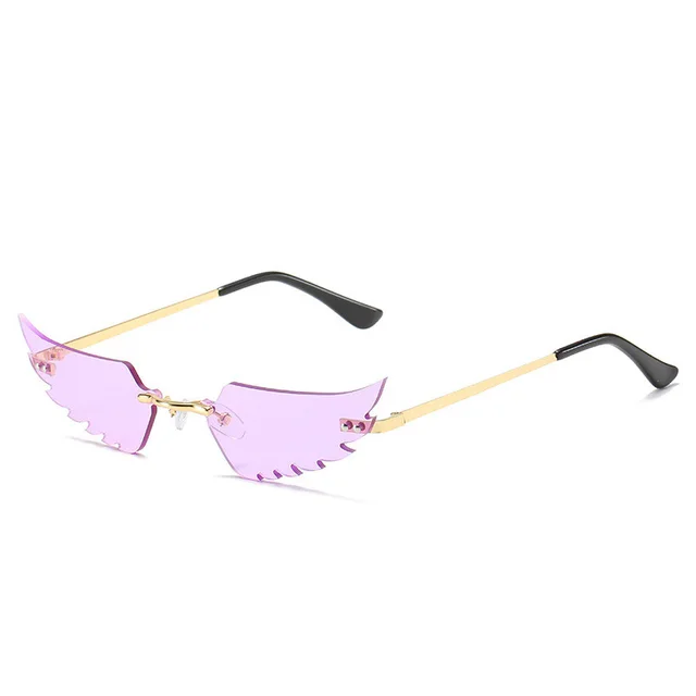 Angel wings sunglasses Gold Purple - Shop at LoveMi