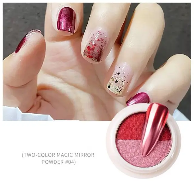 New two color nail art solid gradient mirror powder 4Style - Shop at LoveMi