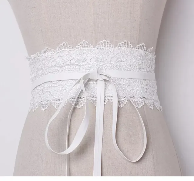 Korean lace fringed chiffon shirt accessories White - Shop at LoveMi