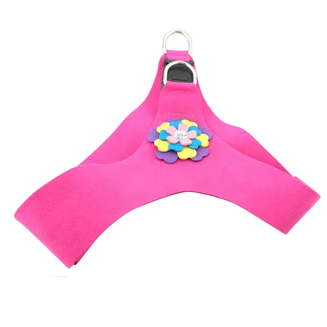 Velvet flower pet chest harness traction rope Rose Red - Shop at LoveMi