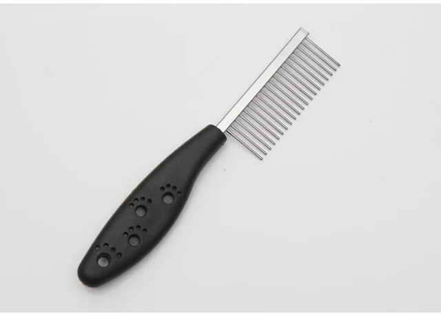 Pet candy color soft handle stainless steel comb Black - Shop at LoveMi