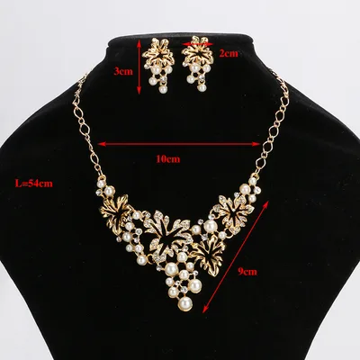 Europe And The United States Sell Hot Money Network Pearl Necklace Set Bridal Jewelry Set 9093 Gold 5 - Shop at LoveMi