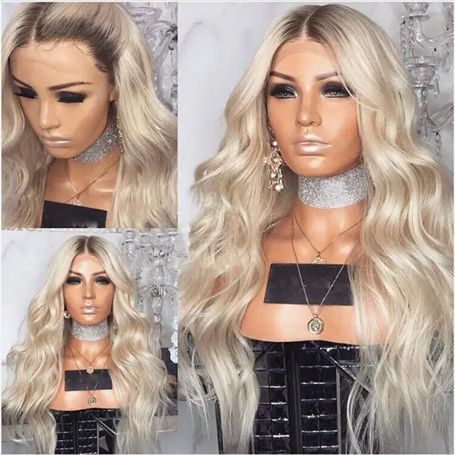 European and American blonde long curly wigs Gold - Shop at LoveMi