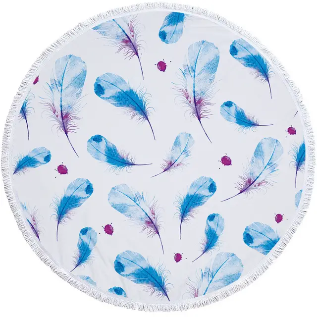 Round printed beach towel White - Shop at LoveMi