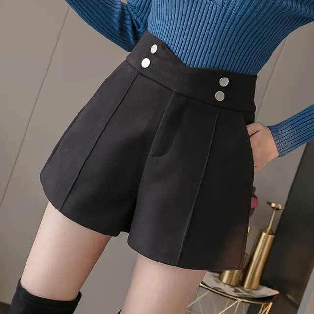 Wide Leg Loose Skinny High Waist Shorts Black - Shop at LoveMi